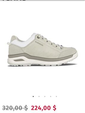 Lowa Light Gray Suede Low-Top Hiking Sneaker